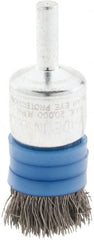 Anderson - 3/4" Brush Diam, Crimped, Flared End Brush - 1/4" Diam Shank, 20,000 Max RPM - Exact Tooling