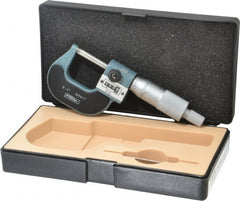 Fowler - 0 to 1" Range, 0.0001" Graduation, Mechanical Outside Micrometer - Ratchet Stop Thimble, Accurate to 0.0001", Digital Counter - Exact Tooling