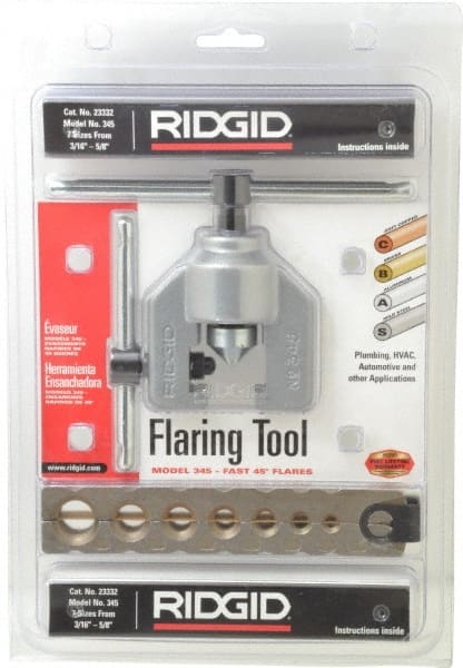 Ridgid - 3/16 to 5/8" Pipe Capacity, Flaring Tools & Tube Expanders - Exact Tooling