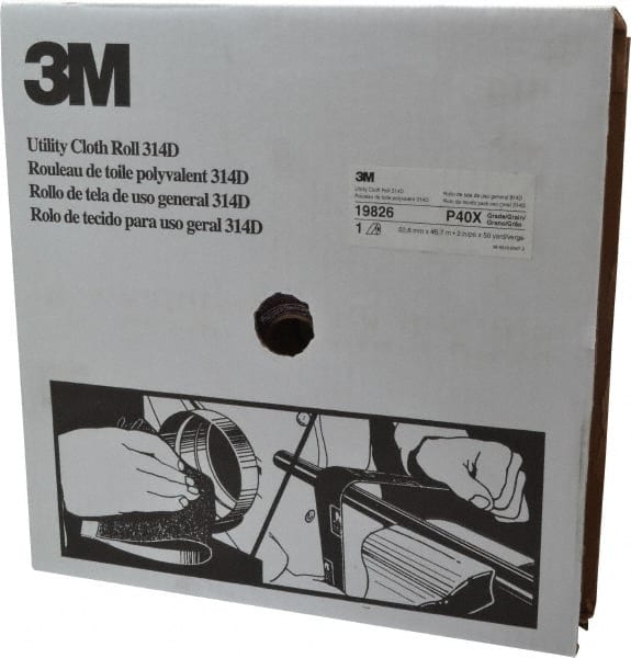 3M - 2" x 50 Yd 40 Grit Aluminum Oxide Cloth Roll - Coarse Grade, X Weighted Backing - Exact Tooling