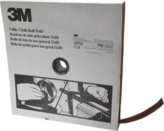 3M - 1" x 50 Yd 80 Grit Aluminum Oxide Cloth Roll - Medium Grade, J Weighted Backing - Exact Tooling