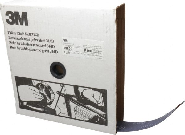 3M - 2" x 50 Yd 100 Grit Aluminum Oxide Cloth Roll - Fine Grade, J Weighted Backing - Exact Tooling