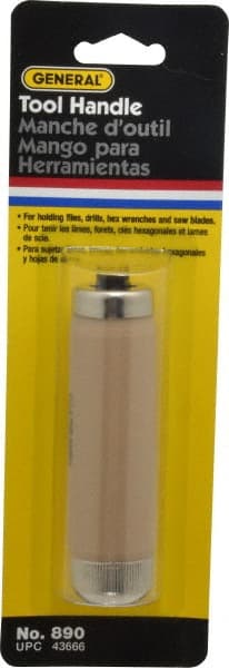 General - 4-1/8" Long x 1-1/16" Diam File & Tool Handle - 1/8" Bore, 1-3/4" Deep, for Use with Files - Exact Tooling