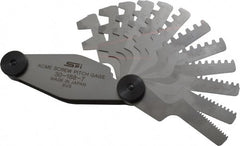 SPI - 12 Leaf, 2 to 20mm Pitch Range, Stainless Steel Screw Pitch Gage - 30° Thread Angle - Exact Tooling