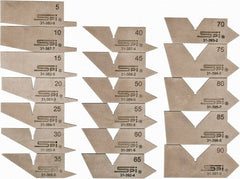 SPI - 18 Piece Stainless Steel Angle Gage Set - 6 to 90° Primary Angle - Exact Tooling