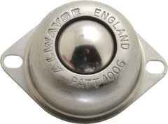 SKF - Oval, Stainless Steel Ball Transfer - 30.5mm Mount Height, 120 Lb. Capacity - Exact Tooling