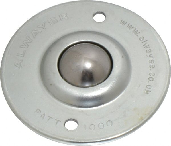 SKF - Round, Carbon Steel Ball Transfer - 14.2mm Mount Height, 120 Lb. Capacity - Exact Tooling
