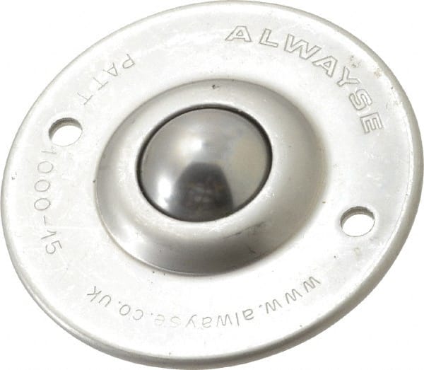 SKF - Round, Stainless Steel Ball Transfer - 14.2mm Mount Height, 120 Lb. Capacity - Exact Tooling