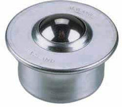 SKF - Round, Stainless Steel Ball Transfer - 9.8mm Mount Height, 198 Lb. Capacity - Exact Tooling