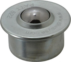 SKF - Round, Carbon Steel Ball Transfer - 9.8mm Mount Height, 265 Lb. Capacity - Exact Tooling