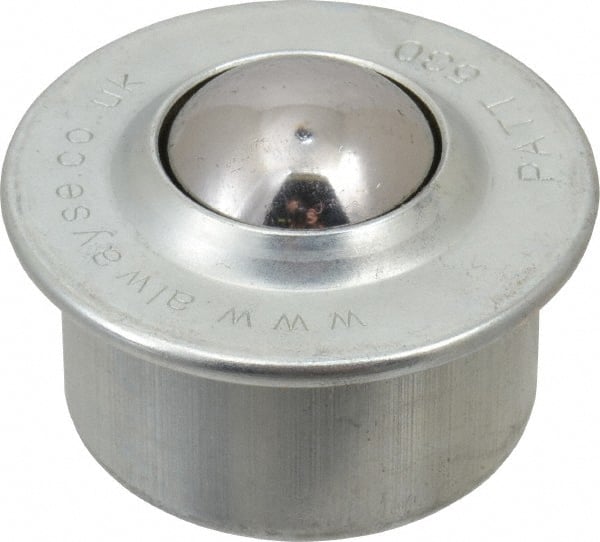 SKF - Round, Carbon Steel Ball Transfer - 13.8mm Mount Height, 506 Lb. Capacity - Exact Tooling