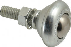 SKF - Round, Carbon Steel Ball Transfer - 24.6mm Mount Height, 55 Lb. Capacity - Exact Tooling