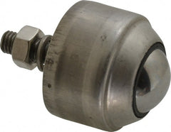 SKF - Round, Stainless Steel Ball Transfer - 35.8mm Mount Height, 110 Lb. Capacity - Exact Tooling