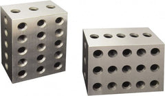 Value Collection - 0.0003 Squareness Per Inch, Hardened Steel, 2-3-4 Block with 23 Hole Setup Block - 0.0001 to 0.0007 Inch Overall Tolerance, 3/8 - 16 Inch Tapped Hole Size, 56-60 HRC Hardness, Sold As Matched Pair - Exact Tooling