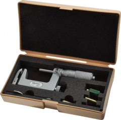 Mitutoyo - 1 to 2 Inch, Carbide Face, Mechanical Multi Anvil Micrometer - 0.0001 Inch Graduation, 0.0002 Inch Accuracy - Exact Tooling