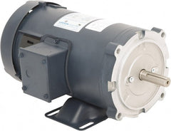 Leeson - 1 Max hp, 2,500 Max RPM, DC Electric AC DC Motor - 90 V Input, S56C Frame, 5/8" Shaft Diam, C-Face with Base Mount, TEFC Enclosure - Exact Tooling