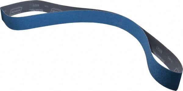 Norton - 2" Wide x 72" OAL, 60 Grit, Zirconia Alumina Abrasive Belt - Zirconia Alumina, Medium, Coated, Y Weighted Cloth Backing, Dry, Series R821 - Exact Tooling