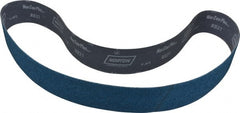 Norton - 2-1/2" Wide x 60" OAL, 36 Grit, Zirconia Alumina Abrasive Belt - Zirconia Alumina, Very Coarse, Coated, Y Weighted Cloth Backing, Dry, Series R821 - Exact Tooling