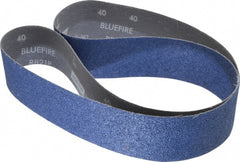 Norton - 2-1/2" Wide x 60" OAL, 40 Grit, Zirconia Alumina Abrasive Belt - Zirconia Alumina, Coarse, Coated, Y Weighted Cloth Backing, Dry, Series R821 - Exact Tooling
