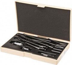 Mitutoyo - 2 to 12", Mechanical Inside Micrometer - 0.001" Graduation, 0.00024+" (0.00004xR/2) Accuracy, Friction Thimble - Exact Tooling