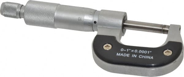 Value Collection - 0 to 1" Range, 0.0001" Graduation, Mechanical Outside Micrometer - Ratchet Stop Thimble - Exact Tooling