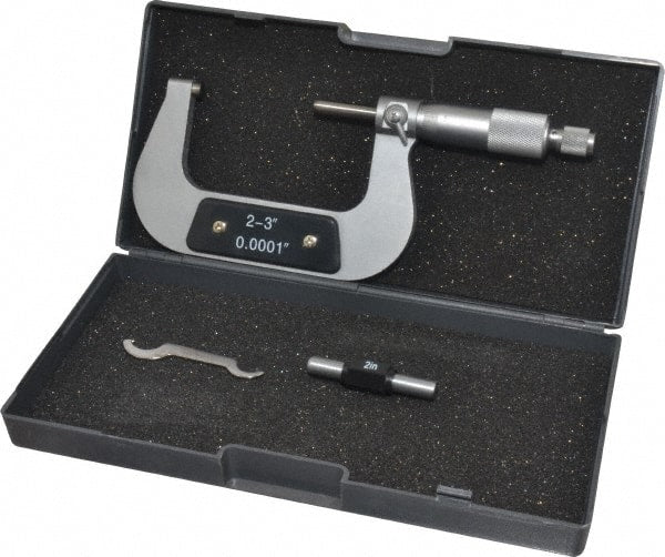 Value Collection - 2 to 3" Range, 0.0001" Graduation, Mechanical Outside Micrometer - Ratchet Stop Thimble - Exact Tooling