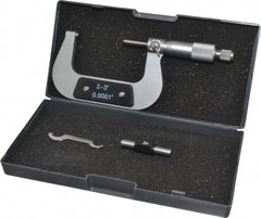 Value Collection - 2 to 3" Range, 0.0001" Graduation, Mechanical Outside Micrometer - Ratchet Stop Thimble - Exact Tooling