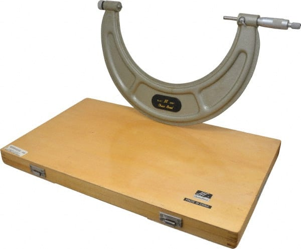 Value Collection - 9 to 10" Range, 0.0001" Graduation, Mechanical Outside Micrometer - Ratchet Stop Thimble - Exact Tooling