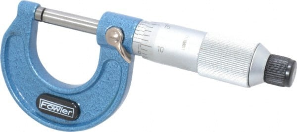Fowler - 0 to 1" Range, 0.0001" Graduation, Mechanical Outside Micrometer - Friction Thimble, Accurate to 0.0001" - Exact Tooling
