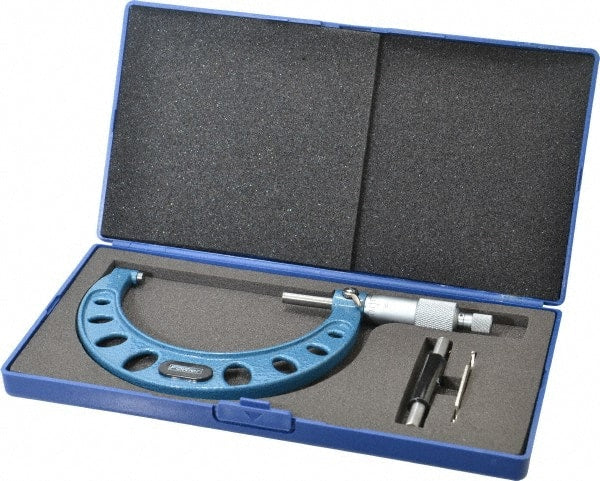 Fowler - 3 to 4" Range, 0.0001" Graduation, Mechanical Outside Micrometer - Ratchet Stop Thimble, Accurate to 0.0002" - Exact Tooling