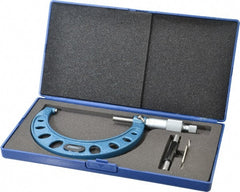 Fowler - 3 to 4" Range, 0.0001" Graduation, Mechanical Outside Micrometer - Ratchet Stop Thimble, Accurate to 0.0002" - Exact Tooling