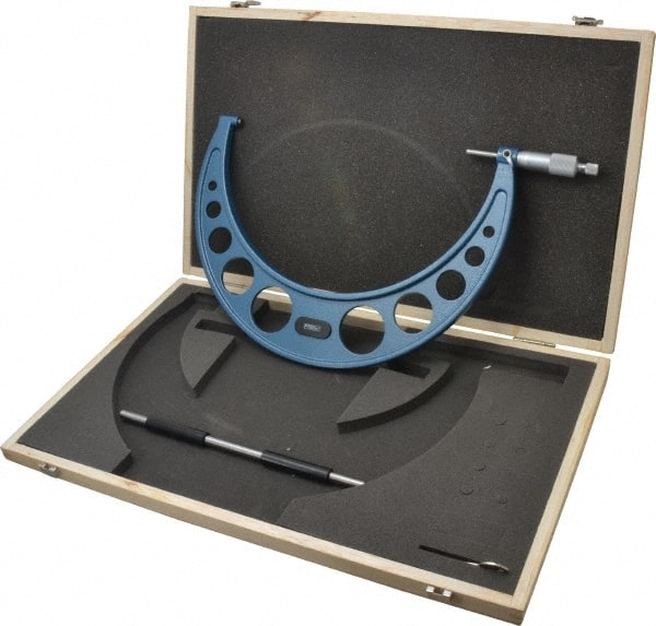 Fowler - 9 to 10" Range, 0.0001" Graduation, Mechanical Outside Micrometer - Ratchet Stop Thimble, Accurate to 0.0003" - Exact Tooling