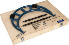 Fowler - Mechanical, 12 to 16 Inch Range, Carbide Face Interchangeable Anvil Micrometer - Ratchet Stop Thimble, 0.001 Inch Graduation, Includes Case and Standards - Exact Tooling