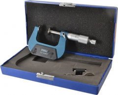 Fowler - 1 to 2 Inch, 0.001 Inch Graduation, Ratchet Stop Thimble, Mechanical Disc Micrometer - 0.00016 Inch Accuracy, 0.787 Inch Disc, 0.256 Inch Spindle - Exact Tooling