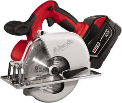Milwaukee Tool - 28 Volt, 6-7/8" Blade, Cordless Circular Saw - 3,200 RPM, 2 Lithium-Ion Batteries Included - Exact Tooling