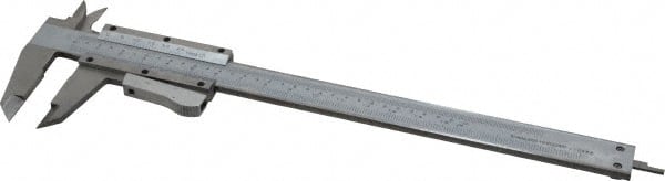 Value Collection - 0 to 6" Stainless Steel Vernier Caliper - 0.02mm Graduation, 1.6" Jaw Depth, 0.0012" Accuracy, Includes Depth, Inside Diameter, Outside Diameter, Step - Exact Tooling
