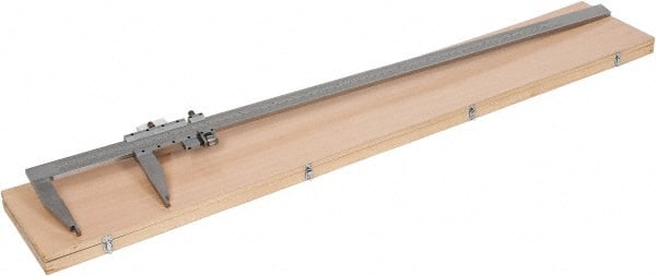 Value Collection - 0 to 60" Carbon Steel Vernier Caliper - 0.02mm Graduation, 8" Jaw Depth, 0.0043" Accuracy, Includes Inside Diameter, Outside Diameter - Exact Tooling