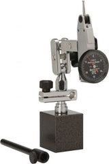 TESA Brown & Sharpe - 0.0005" Graduation, 0-15-0 Dial Reading, Indicator & Base Kit - 1" Dial Diam - Exact Tooling