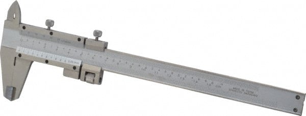 Value Collection - 0 to 6" Stainless Steel Vernier Caliper - 0.05mm Graduation, 1.5748" Jaw Depth, 0.0012" Accuracy, Includes Depth, Inside Diameter, Outside Diameter, Step - Exact Tooling