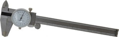 Value Collection - 0mm to 150mm Range, 0.02 mm Graduation, 2mm per Revolution, Dial Caliper - White Face, 1.57" Jaw Length - Exact Tooling