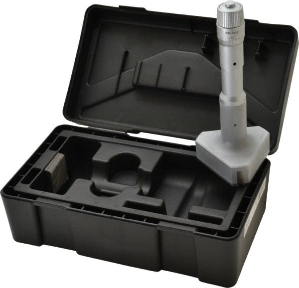 Mitutoyo - 3 to 3-1/2", Mechanical Inside Hole Micrometer - 0.0002" Graduation, 0.00015" Accuracy, Ratchet Stop Thimble - Exact Tooling