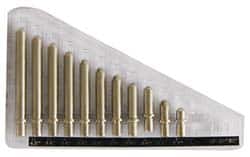 Value Collection - 8 Piece, 0.7 to 1.5 Inch Measurement Range, Bore Gage Anvil Set - For Use with Dial Bore Gages - Exact Tooling
