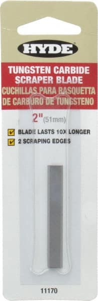 Hyde Tools - Solid Carbide 2-Edge Scraper Replacement Blade - 5-7/8" Blade Length x 2" Blade Width, For 10610 - Exact Tooling