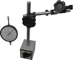 Mitutoyo - 0.001" Graduation, 0-100 Dial Reading, Indicator & Base Kit - 2.97" Dial Diam - Exact Tooling