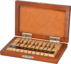 Mitutoyo - 10 Piece, 0.005 to 0.05", Grade 0, Steel Gage Block Set - Rectangular, 6µ Tolerance - Exact Tooling