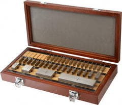 Mitutoyo - 36 Piece, 0.05 to 4", Grade AS-1, Steel Gage Block Set - Square, 12µ (0.45-1"), 16µ (2"), 24µ (4"), 8µ (0.05-0.4") Tolerance - Exact Tooling