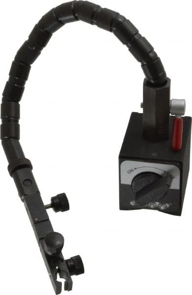 Flexbar - 90 Lb Magnetic Force, Fine Adjustment Indicator Positioner & Holder with Base - Flexible Arm, Rectangular Base, 2-5/8" Base Height, 2-1/4" Base Length, 2" Base Width - Exact Tooling