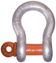 CM - 1-1/2" Nominal Chain Size, 25. Ton Alloy Steel Screw Anchor Shackle - 1-3/4" Diam, 1-5/8" Pin Diam, 2-3/8" Wide Inside Jaw, 3-3/8" Inside Width - Exact Tooling