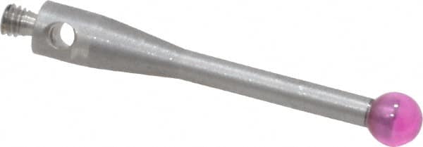 SPI - 3 mm Ball Diameter, M2 Thread, Ruby Point Ball Tip CMM Stylus - 20 mm Overall Length - Exact Tooling