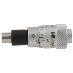 Mitutoyo - 1/4 Inch, 1.14 Inch Thimble, 6.35mm Diameter x 0.6102 Inch Long Spindle, Mechanical Micrometer Head - Exact Tooling